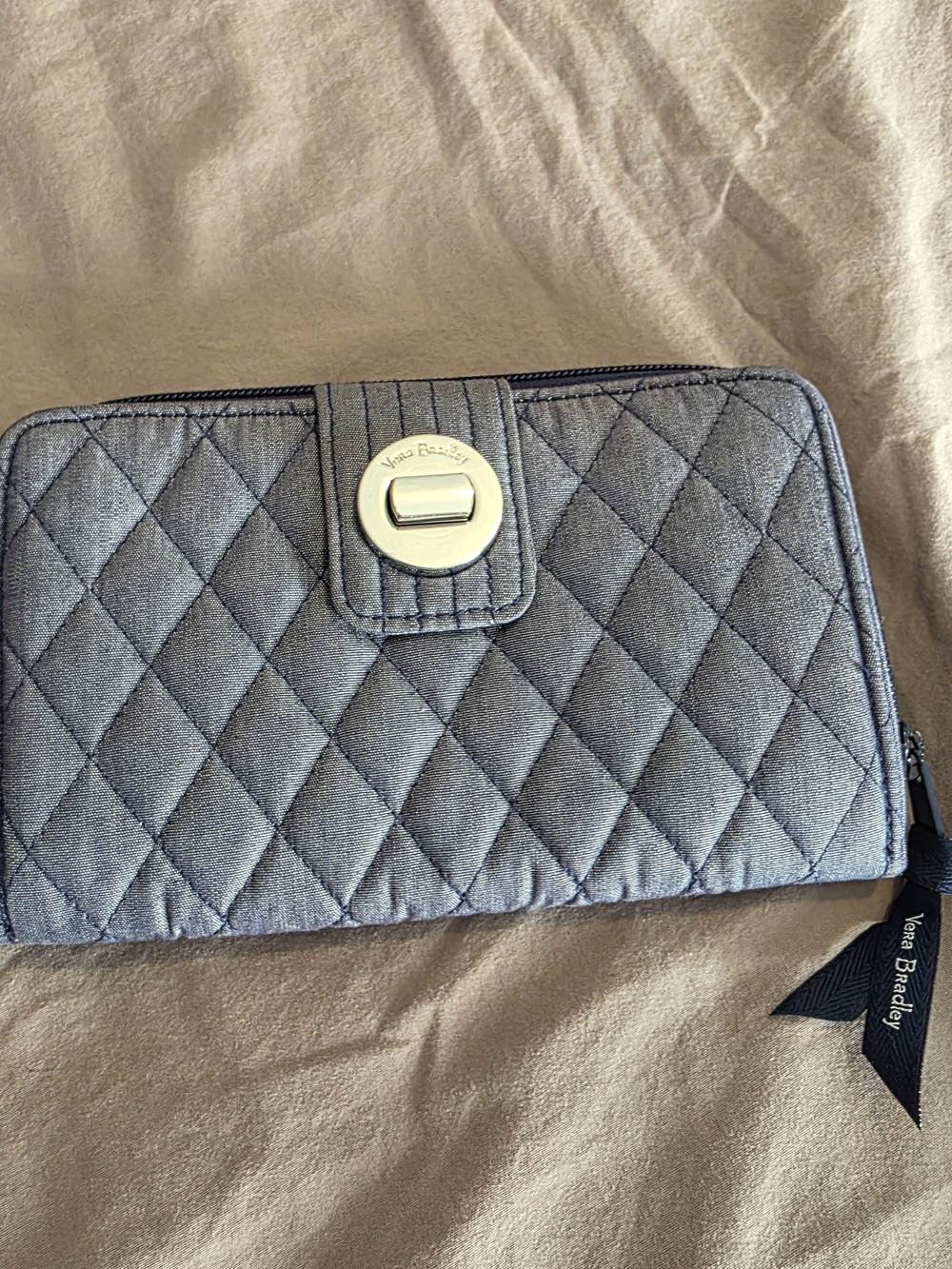 Vera Bradley Quilted Blue Zip Wallet